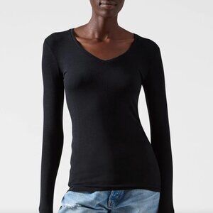 ATM anthony thomas melillo MODAL RIB LONG SLEEVE V-NECK TEE